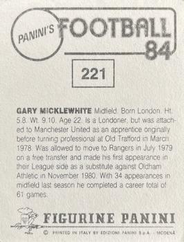 1983-84 Panini Football 84 (UK) #221 Gary Micklewhite Back