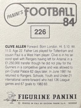1983-84 Panini Football 84 (UK) #226 Clive Allen Back