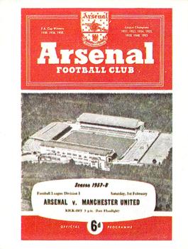 1983-84 Panini Football 84 (UK) #253 Arsenal v Manchester United 1958 Front