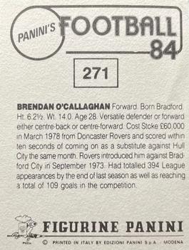 1983-84 Panini Football 84 (UK) #271 Brendan O'Callaghan Back