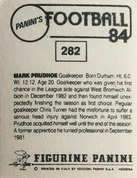 1983-84 Panini Football 84 (UK) #282 Mark Prudhoe Back