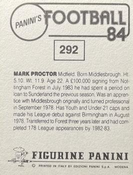 1983-84 Panini Football 84 (UK) #292 Mark Proctor Back