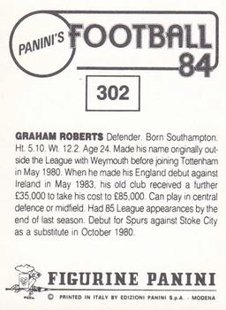 1983-84 Panini Football 84 (UK) #302 Graham Roberts Back