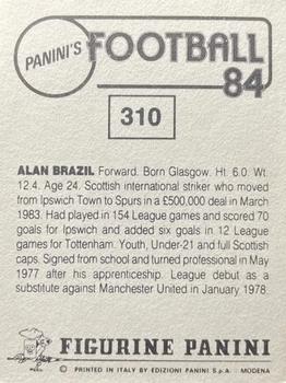 1983-84 Panini Football 84 (UK) #310 Alan Brazil Back