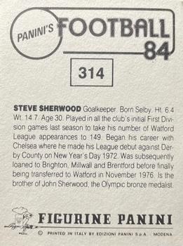 1983-84 Panini Football 84 (UK) #314 Steve Sherwood Back