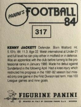 1983-84 Panini Football 84 (UK) #317 Kenny Jackett Back