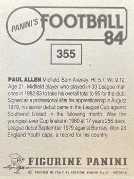 1983-84 Panini Football 84 (UK) #355 Paul Allen Back