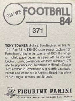 1983-84 Panini Football 84 (UK) #371 Tony Towner Back