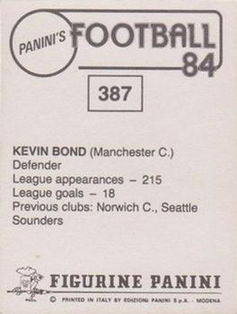 1983-84 Panini Football 84 (UK) #387 Kevin Bond Back