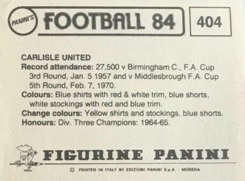 1983-84 Panini Football 84 (UK) #404 Team Photo Back