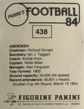 1983-84 Panini Football 84 (UK) #438 Aberdeen Club Badge Back