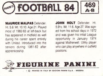 1983-84 Panini Football 84 (UK) #469 John Holt / Maurice Malpas Back