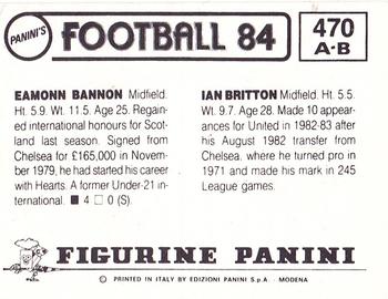 1983-84 Panini Football 84 (UK) #470 Ian Britton / Eamonn Bannon Back