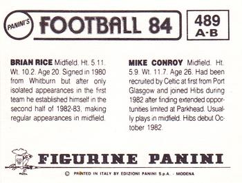 1983-84 Panini Football 84 (UK) #489 Mike Conroy / Brian Rice Back