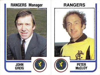 1983-84 Panini Football 84 (UK) #502 John Greig / Peter McCloy Front