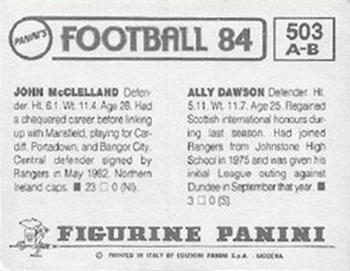 1983-84 Panini Football 84 (UK) #503 Ally Dawson / John McClelland Back