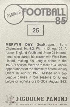 1984-85 Panini Football 85 (UK) #25 Mervyn Day Back