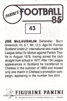 1984-85 Panini Football 85 (UK) #43 Joe McLaughlin Back