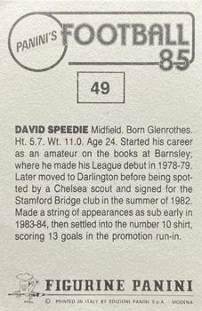 1984-85 Panini Football 85 (UK) #49 David Speedie Back