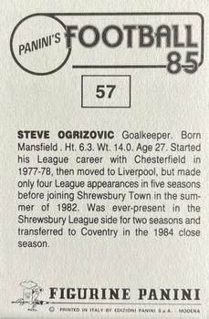 1984-85 Panini Football 85 (UK) #57 Steve Ogrizovic Back