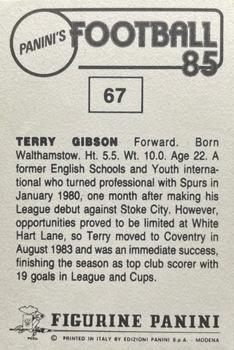 1984-85 Panini Football 85 (UK) #67 Terry Gibson Back