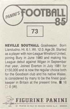 1984-85 Panini Football 85 (UK) #73 Neville Southall Back