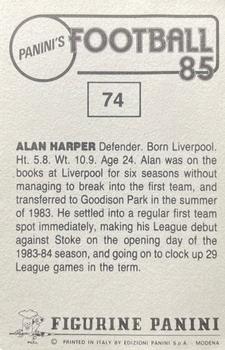 1984-85 Panini Football 85 (UK) #74 Alan Harper Back