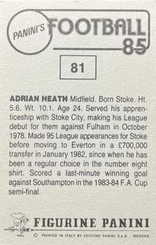 1984-85 Panini Football 85 (UK) #81 Adrian Heath Back