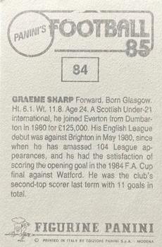 1984-85 Panini Football 85 (UK) #84 Graeme Sharp Back