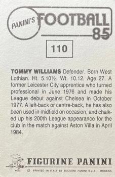 1984-85 Panini Football 85 (UK) #110 Tommy Williams Back
