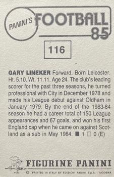 1984-85 Panini Football 85 (UK) #116 Gary Lineker Back
