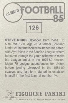 1984-85 Panini Football 85 (UK) #126 Steve Nicol Back