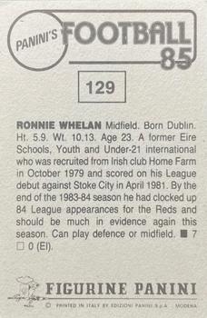 1984-85 Panini Football 85 (UK) #129 Ronnie Whelan Back
