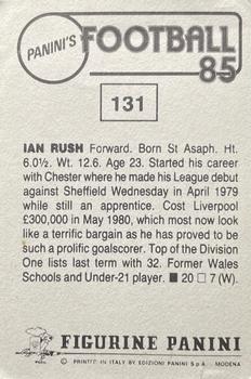 1984-85 Panini Football 85 (UK) #131 Ian Rush Back
