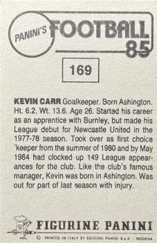 1984-85 Panini Football 85 (UK) #169 Kevin Carr Back