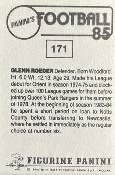 1984-85 Panini Football 85 (UK) #171 Glenn Roeder Back