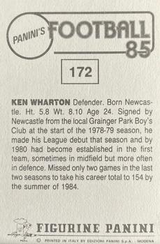 1984-85 Panini Football 85 (UK) #172 Ken Wharton Back