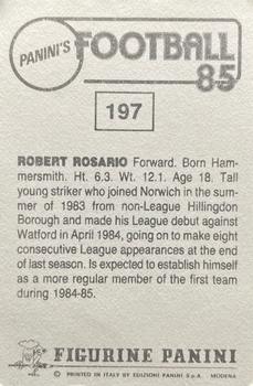 1984-85 Panini Football 85 (UK) #197 Robert Rosario Back
