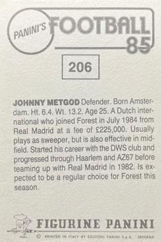 1984-85 Panini Football 85 (UK) #206 Johnny Metgod Back