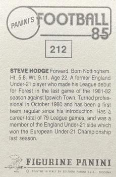 1984-85 Panini Football 85 (UK) #212 Steve Hodge Back