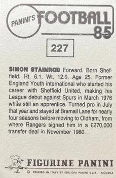 1984-85 Panini Football 85 (UK) #227 Simon Stainrod Back