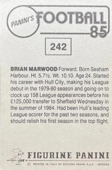 1984-85 Panini Football 85 (UK) #242 Brian Marwood Back