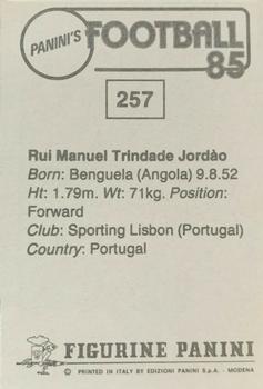 1984-85 Panini Football 85 (UK) #257 Jordao Back