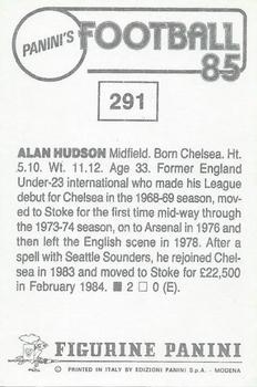 1984-85 Panini Football 85 (UK) #291 Alan Hudson Back