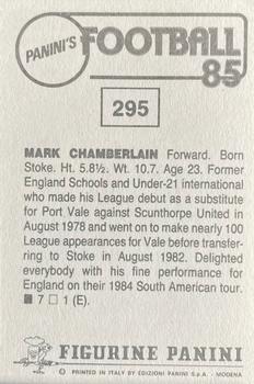 1984-85 Panini Football 85 (UK) #295 Mark Chamberlain Back