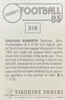 1984-85 Panini Football 85 (UK) #316 Graham Roberts Back