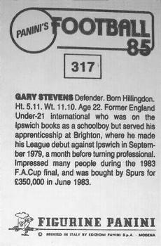 1984-85 Panini Football 85 (UK) #317 Gary Stevens Back