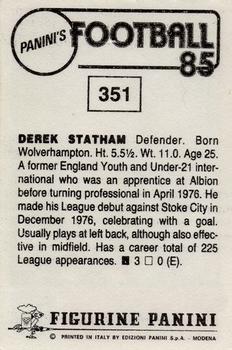 1984-85 Panini Football 85 (UK) #351 Derek Statham Back