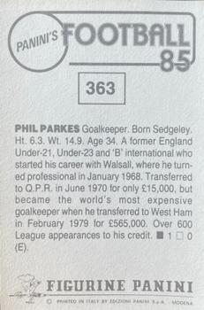 1984-85 Panini Football 85 (UK) #363 Phil Parkes Back