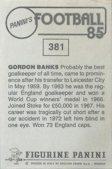1984-85 Panini Football 85 (UK) #381 Gordon Banks Back